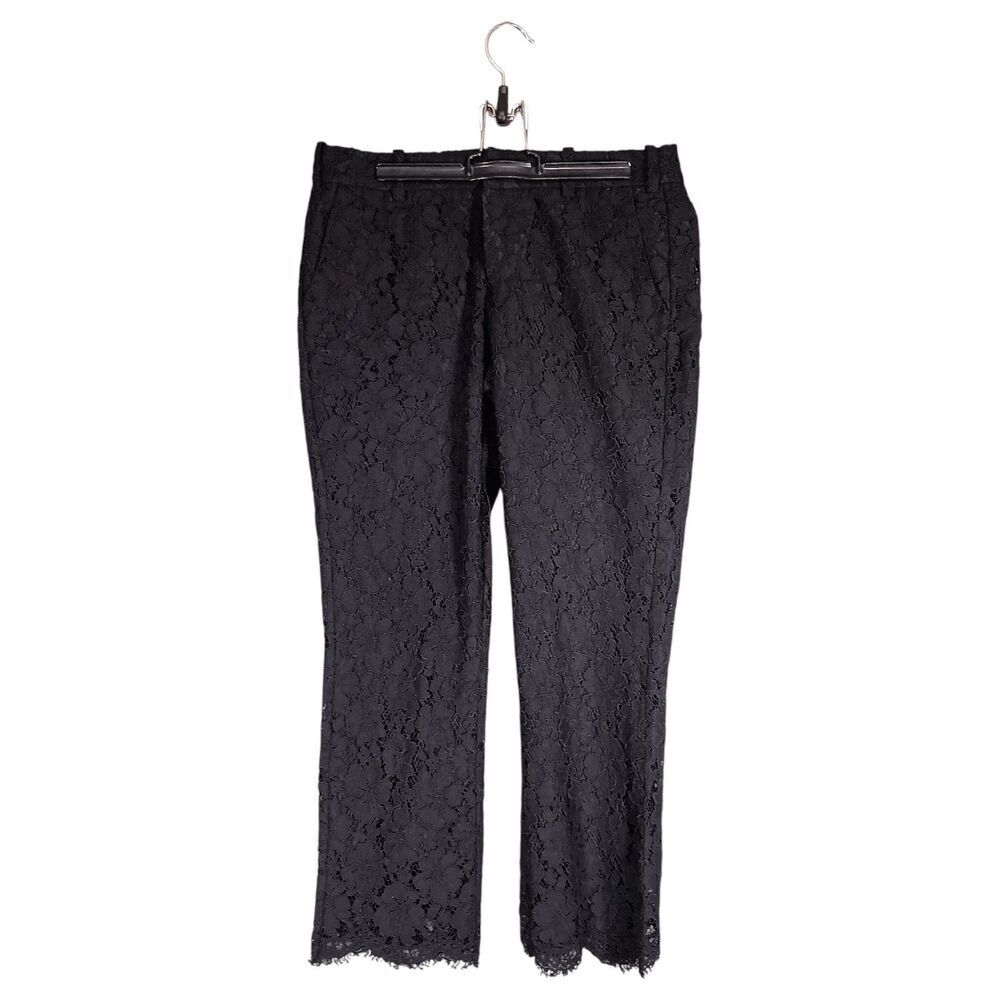 Zadig & Voltaire Posh Lace Pant Cropped Black Womens 28" Waist Mid Rise Straight